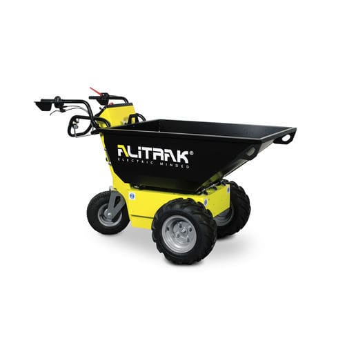 Mini dumper su ruote - MT500 - ALITRAK S.r.l - elettrico / a scarico frontale / con benna elevatrice