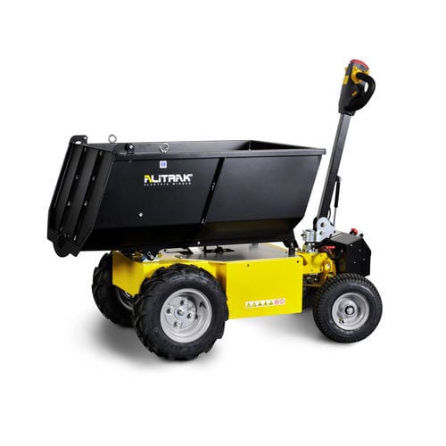 Mini dumper su ruote - JM700P - ALITRAK S.r.l - elettrico / a scarico frontale / con benna elevatrice
