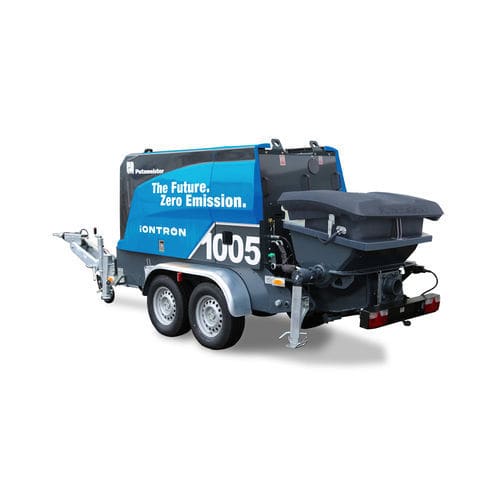 Pompa per calcestruzzo montata su rimorchio - BSA 1005 iONTRON - PUTZMEISTER - per cantiere / elettrica
