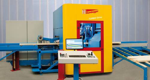 Macchina da taglio a lama oscillante - TURBO-Drive - Hans Hundegger - per legno / per profilati / con software di parametrizzazione
