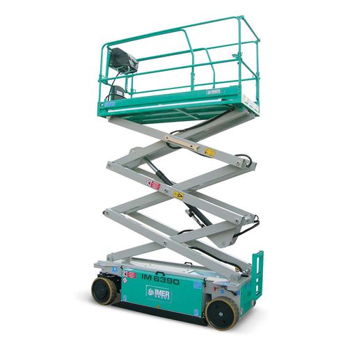 Piattaforma elevatrice a forbice semovente - IM 90 series - IMER International SPA - elettrica / per uso in interni ed esterni