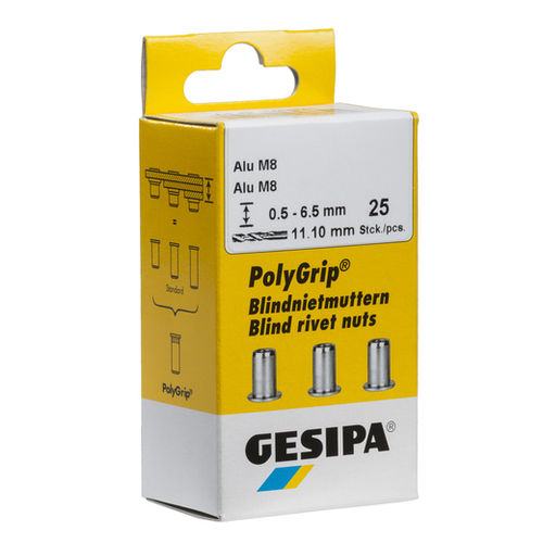 Dado autoagganciante cieco - MiniPack blind rivet nuts PolyGrip - SFS Group Germany GmbH - in alluminio