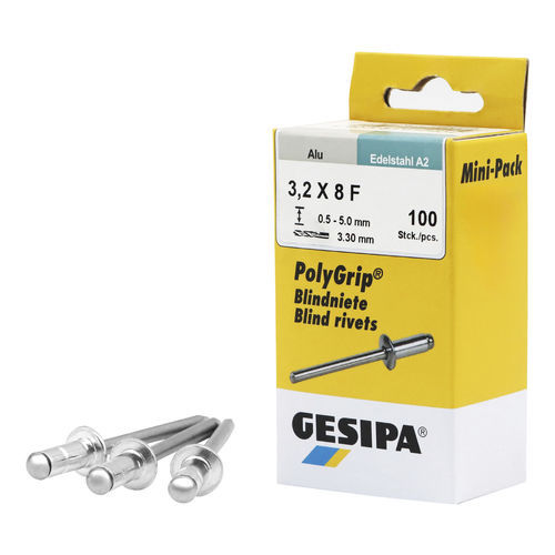 Rivetto cieco - Mini-Pack PolyGrip® - SFS Group Germany GmbH - a testa bombata / in alluminio / in acciaio inossidabile