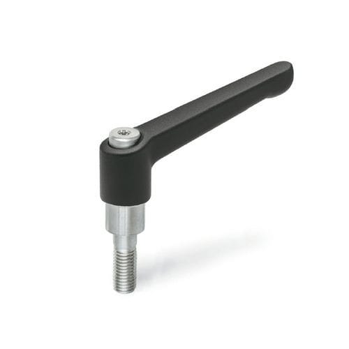 Leva di bloccaggio in zinco pressofuso - HSK series - Inocon GmbH - in acciaio inossidabile / regolabile / filettata