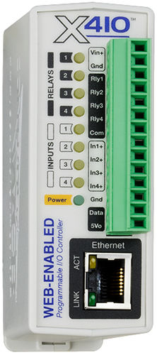 Programmable logic controller a 4 I - X-410™ series - Xytronix Research & Design, Inc. - ingressi digitali / uscite relè / su rete Ethernet