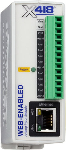 Modulo di ingresso analogico - X-418™ series - Xytronix Research & Design, Inc. - digitale / Ethernet / 8 canali