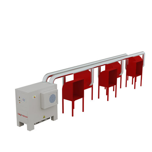Sistema centralizzato di aspirazione e di filtrazione di fumo di saldatura - ITALYVACUUM S.R.L. - con filtro a carbone attivo / con pulizia a getto pulsato / di polvere