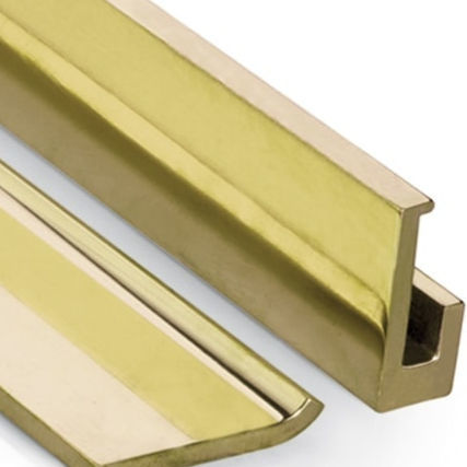 Profilo in ottone placcato oro - Bronmetal - rettangolare / ad uso industriale