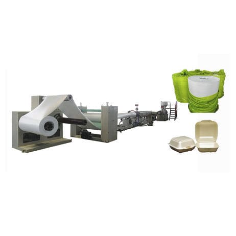 Linea di estrusione per film espansi - HR series - Longkou City Hongrun Packing Machinery Co., Ltd. - con raffreddamento ad acqua / di lastre / per PS