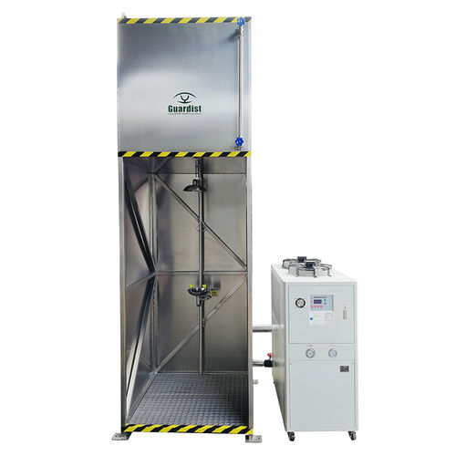 Doccia di sicurezza da terra - DAAO6604-8 - shanghai DaAo safety equipment Co.LTD - con lavaocchi / con serbatoio / con caldaia