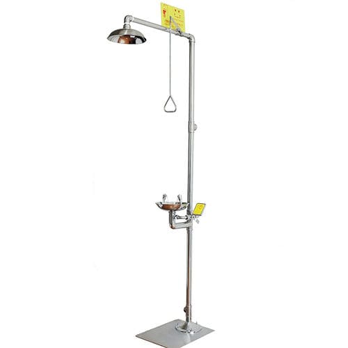 Doccia di sicurezza montata su piattaforma - DAAO6610 - shanghai DaAo safety equipment Co.LTD - da esterno / con lavaocchi / in acciaio inossidabile