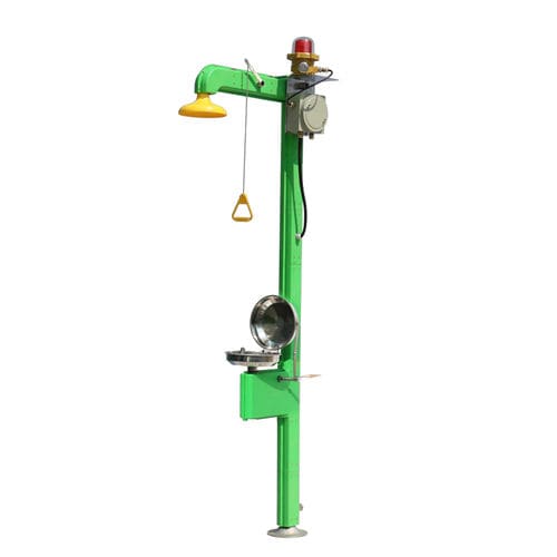 Doccia di sicurezza montata su piattaforma - DAAO6615-EF-X - shanghai DaAo safety equipment Co.LTD - con lavaocchi / in plastica / con caldaia