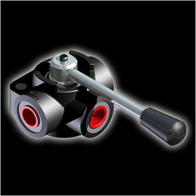 Valvola deviatrice a 3 vie - D3 series - HV Hydraulic S.r.l. - con azionamento manuale