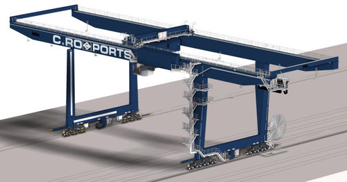 Gru a cavalletto su guida di scorrimento - RMG / ARMG - Künz GmbH - per container / bitrave