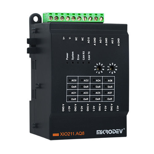 Modulo di estensione I/O - XIO211-E0N-GD3-B0800 - Mikrodev - CAN Bus / su guida DIN