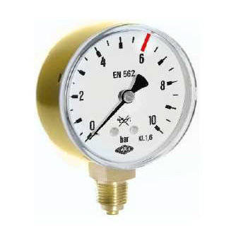 Manometro con quadrante - S 50.16 - Italmanometri S.r.l - in ottone / in alluminio / in acciaio
