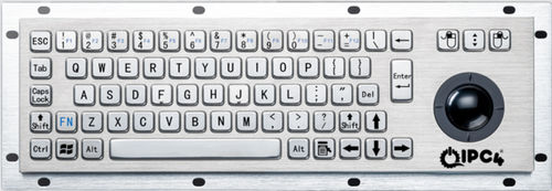 Tastiera da ufficio - IPC4-KBRD-TB-8635G-EN - IPC4 - ICC Digital Industrial Technologies Bv - a tasti meccanici / 67 tasti / con trackball