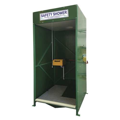 Doccia di sicurezza da terra - CS1L - Aqua Safety Showers Internatioanl - con lavaocchi / per interno / da esterno