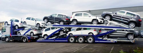 Rimorchio per auto - Eurolohr 300 - Lohr - a 3 assi / trainato / idraulico