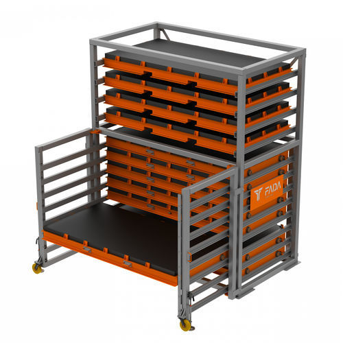 Scaffalatura per magazzino di stoccaggio - SMSS - Fada Engineering - con ripiani / per lamiere metalliche