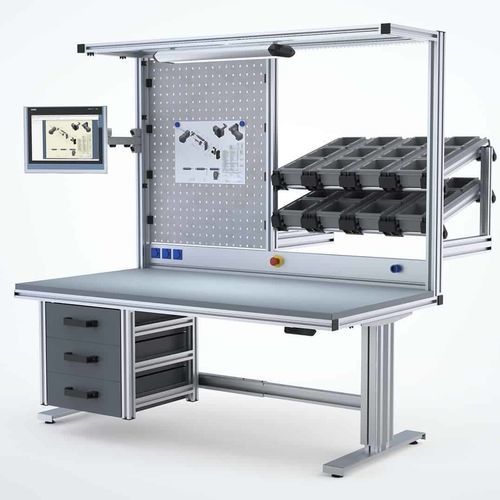 Banco da lavoro in alluminio - Robotunits GmbH - per assemblaggio / per officina / a cassetti