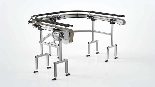Trasportatore a catena - Robotunits GmbH - con catena a cerniere / curvo / ad accumulo