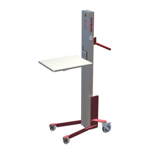 Sollevatore a batteria - Impact 70L AP1 - HOVMAND - con piano di appoggio / mobile / per taniche