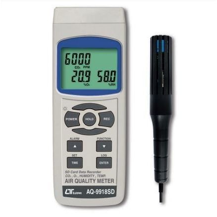 Strumento di misura della qualità dell' aria CO2 - AQ-9918SD - Lutron - temperatura / O2 / portatile