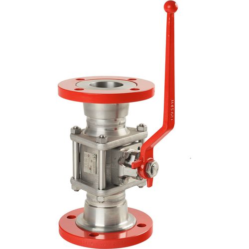 Valvola a sfera - V16 Gachot® - Sapag Valves - a leva / con flangia / 3 pezzi