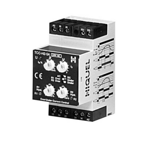 Relè di sorveglianza di sovraintensità - TCC-H2-5A-V2 series - HIQUEL - di sottointensità / 2NA / AC/DC