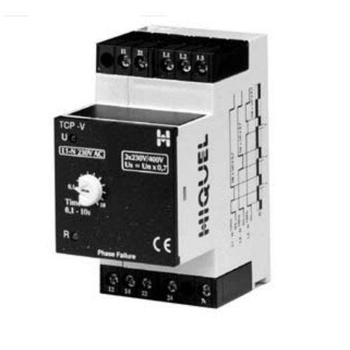 Relè di sorveglianza di assenza di fase - TCP-V series  - HIQUEL - 2NA/NC / trifase / AC