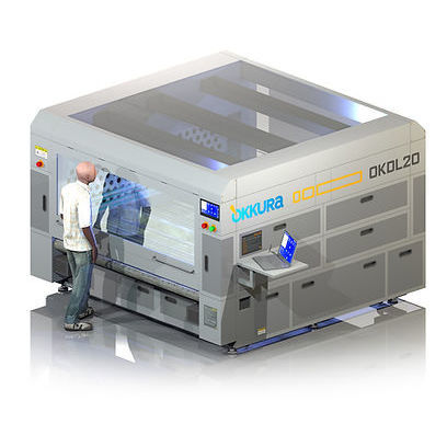 Macchina da taglio laser a 2 fasci - OKDL20 - Okkura Limited - per tessuti tecnici / con raffreddamento ad acqua / completamente chiusa
