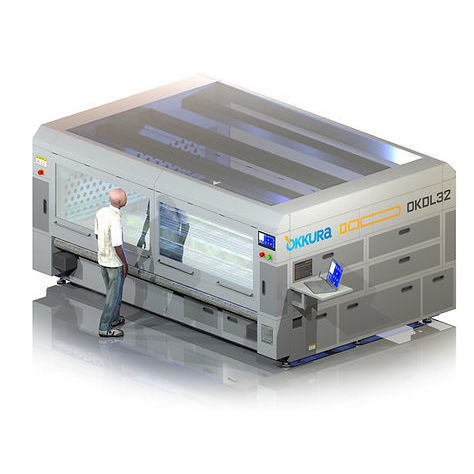 Macchina da taglio laser a 2 fasci - OKDL32 - Okkura Limited - per tessuti tecnici / con raffreddamento ad acqua / completamente chiusa