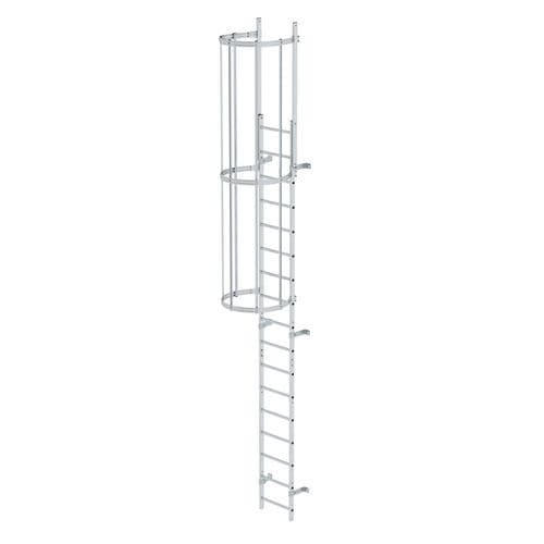 Scala da appoggio in alluminio - 5101 series - Munk Günzburger Steigtechnik - con gabbia di sicurezza