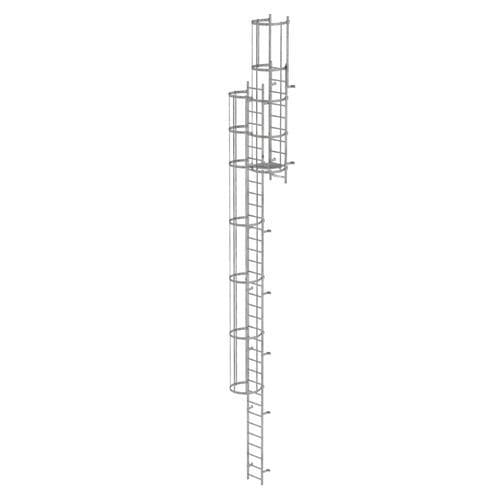 Scala da appoggio in alluminio - 5201 series - Munk Günzburger Steigtechnik - con gabbia di sicurezza