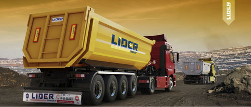 Semirimorchio con cassone ribaltabile - lider trailer - a 4 assi / con frenatura inerziale / per applicazioni fuori strada