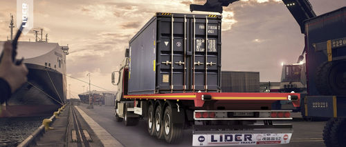Semirimorchio per contenitore - lider trailer - a pianale / da cantiere / per carichi lunghi