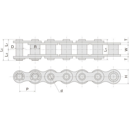 Catena ad asse cavo - HP - Sugiyama Chain Co., Ltd. - di trasmissione / in acciaio / ANSI