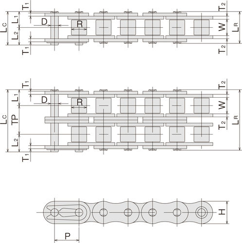 Catena nichelata - NP - Sugiyama Chain Co., Ltd. - di trasmissione / in acciaio / a rulli