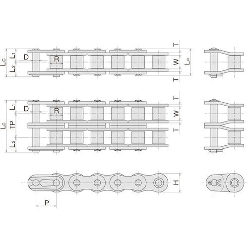 Catena nichelata - NP - Sugiyama Chain Co., Ltd. - di trasmissione / in acciaio / a rulli
