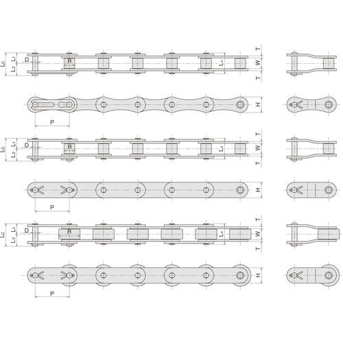 Catena nichelata - NP - Sugiyama Chain Co., Ltd. - di trasmissione / in acciaio / a rulli