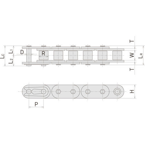 Catena con piastre a profilo dritto - F - Sugiyama Chain Co., Ltd. - di trasmissione / in acciaio / a rulli