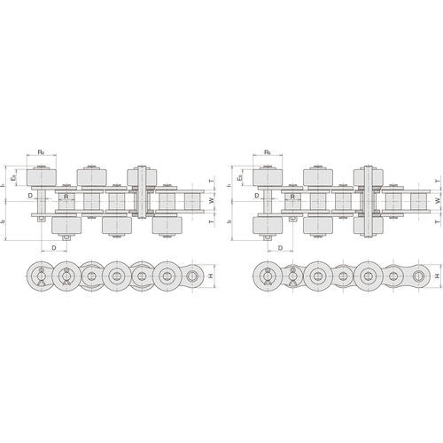 Catena di trasmissione - SR - Sugiyama Chain Co., Ltd. - in acciaio al carbonio / in plastica / a rulli