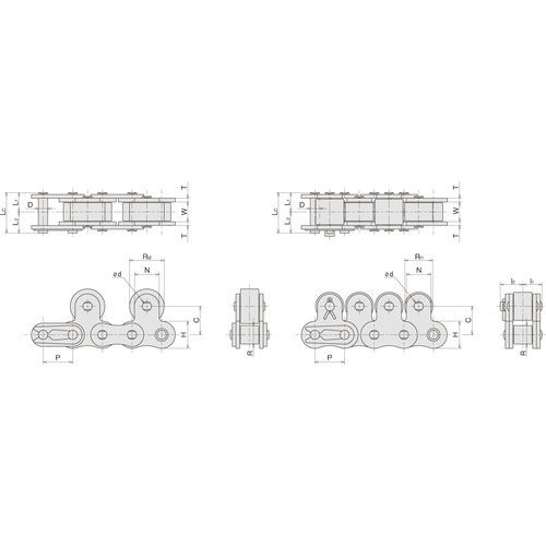 Catena con attacchi - TR - Sugiyama Chain Co., Ltd. - di trasmissione / in acciaio / a rulli