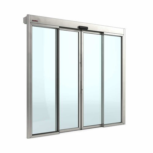 Porta scorrevole - Securlight 327 - Saima Sicurezza SpA - pedonale / in acciaio / vetrata