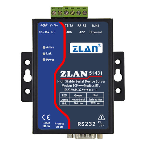 Device server serie - ZLAN5143I - Shanghai ZLAN Information Technology Co.,Ltd - Modbus / industriale