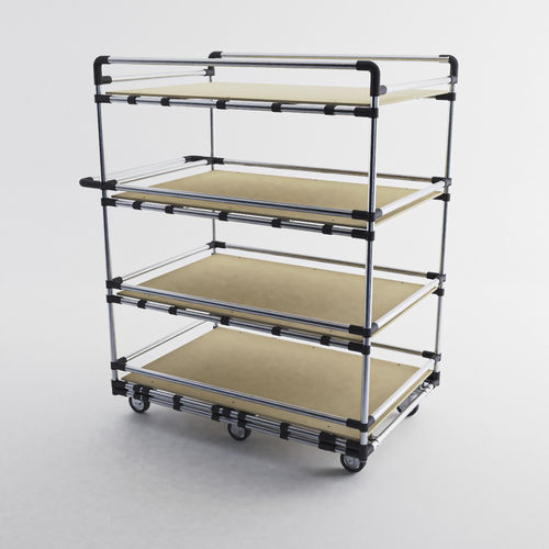 Carrello di stoccaggio - LOG-0201 - OPEX FACTORY - in acciaio / 4 livelli / per profilati