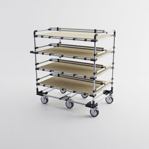 Carrello in acciaio - LOG-0205 - OPEX FACTORY - 4 livelli / per profilati / per recipienti