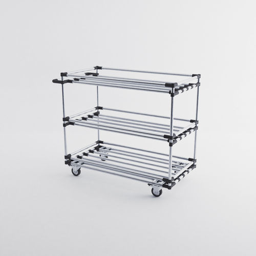 Carrello per movimentazione - LOG-0202 - OPEX FACTORY - in acciaio / 3 livelli / per profilati