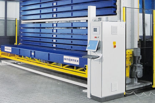 Torre di stoccaggio per lamiera - TowerMat TM EE series - Intertex Maschinenbau Ingeborg Deiss GmbH & Co. - per oggetti lunghi / flessibile